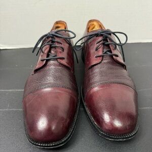 Pronto Uomo Men’s Wingtip Leather Cap Toe Oxfords